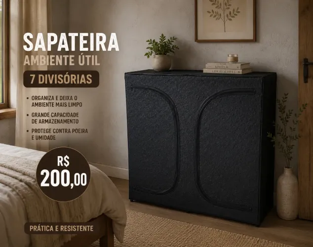 Sapateiras duplas 7 divisórias para calçados