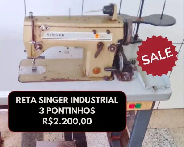 Maquina Reta Singer Industrial 3 pontinhos