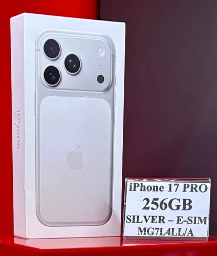 Apple iPhone 17 PRO A3257 - 256GB - E-SIM - SILVER - Produto Novo com Garantia