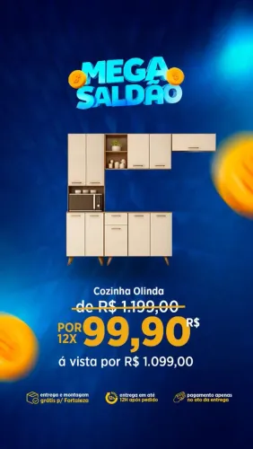 Mega Oferta! Cozinha Olinda completa- Entrega e montagem grátis pra Fortaleza 