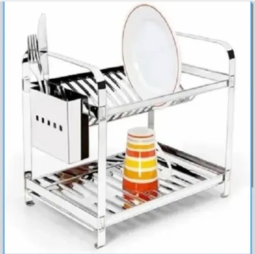 Escorredor de Louças Mak Inox em Aço Inox - Capacidade para 16 Pratos + Porta-Talheres