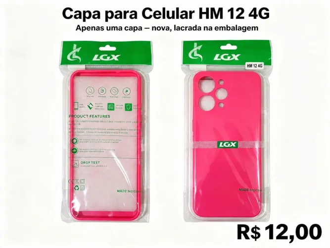 Capa para Celular HM 12 4G Rosa - Nova e Lacrada
