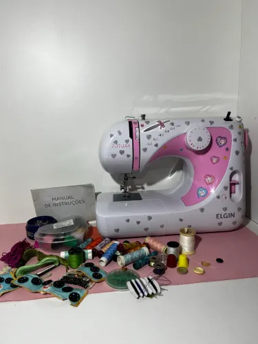 maquina de costura elgin futura rosa semi nova