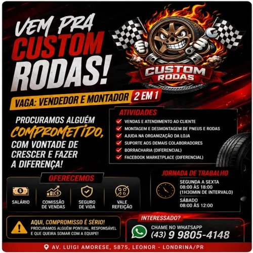 Vaga pra vendedor,montador (2 em 1)