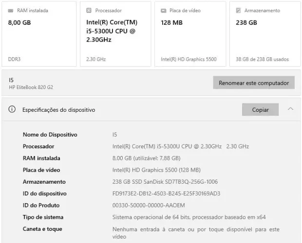 Notebook HP Elitebook 820 G2