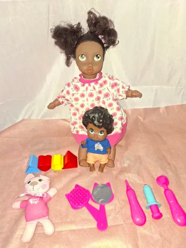 Kit Boneca Mamãe e Filho + Acessórios 