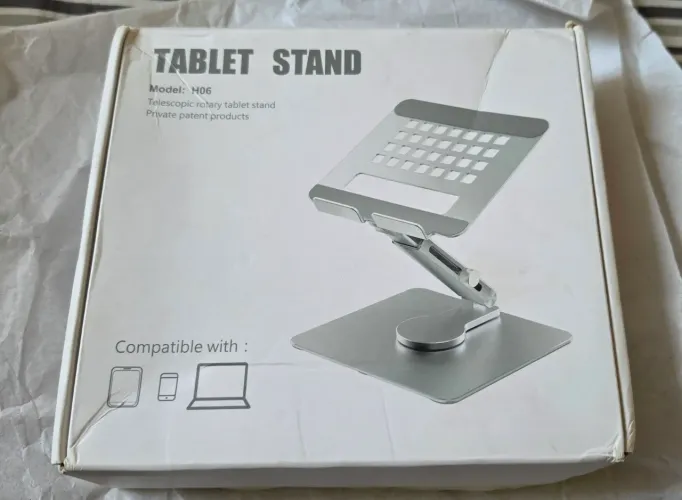 Suporte para tablet de alumínio 360 Suporte de mesa ajustável dobrável 4-14 polegadas