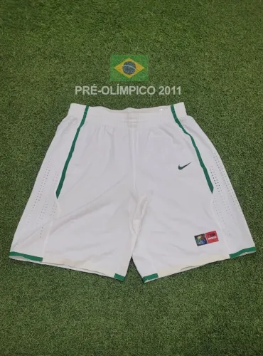 Calção Basquete Seleção Brasileira de Jogo Tam 44 Americano Pré-Olímpico 2011 Usado Origin