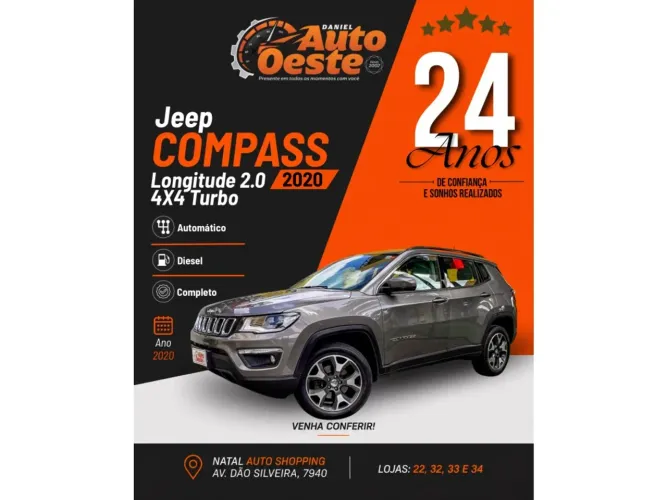 Jeep Compass Longitude 2.0 4X4 Dies. 16V Aut. 2020