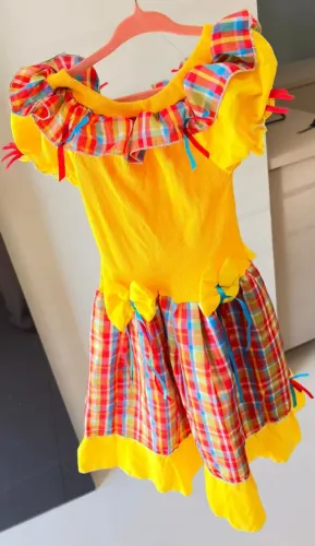 Vestido Festa Junina 5 à 6 anos - Amarelo