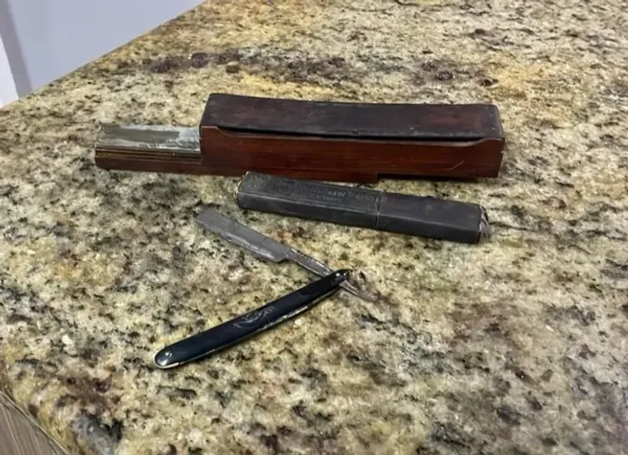 Navalha vintage crown razor works alemanha com estojo 