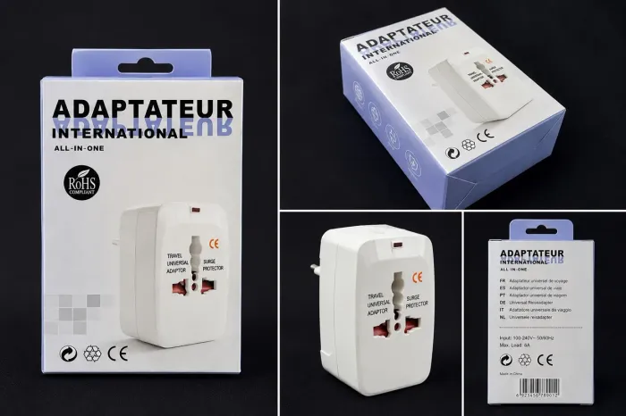 Adaptador Universal de Tomada Internacional All-in-One com Proteção Contra Surtos | Novo