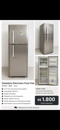 Geladeira Electrolux Frost Free DF42X 382L Inox