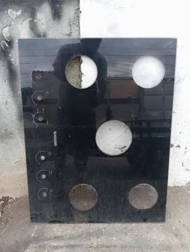  mesa de vidro temperado preta para fogão 5 bocas suggar 