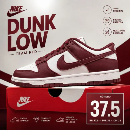 NIKE DUNK LOW TEAM READ - [ IMPORTADO/ N°: 37.5 ] FRETE GRÁTIS 