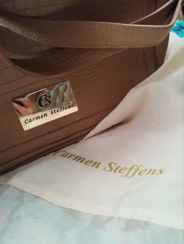 Bolsa Carmen Steffens Croco marrom