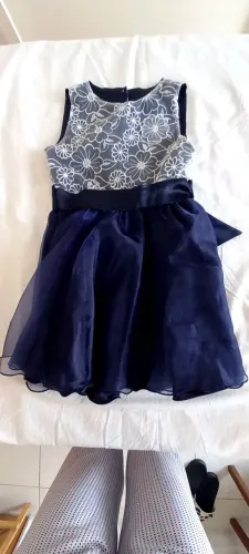 Vestido festa 6 anos azul marinho