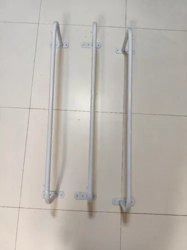 03 Arara de Parede em U para Cabides ou Provador - Metal Branco