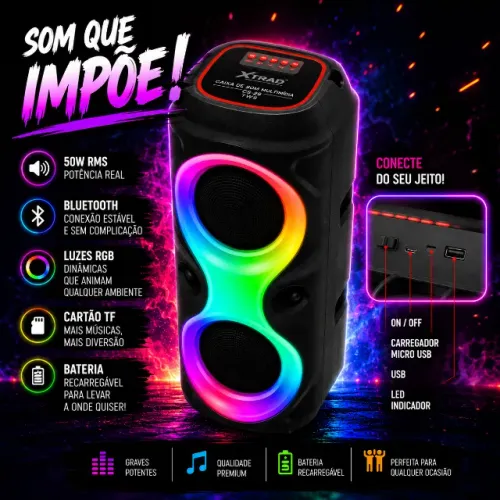 Caixa De Som Bluetooth Usb
