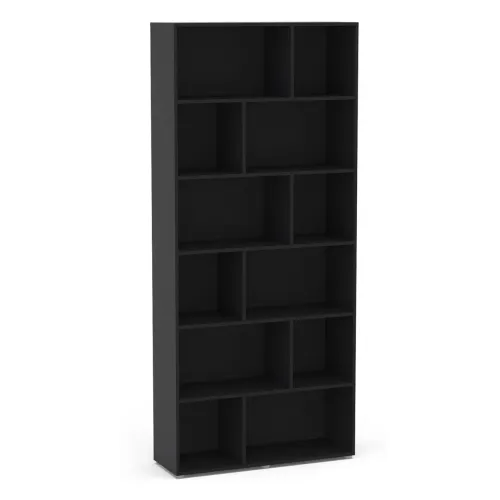 Estante de Nichos Preta MDF 203x90x30