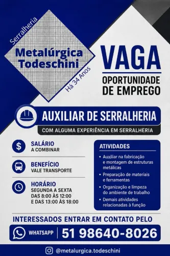 Auxiliar de serralheria