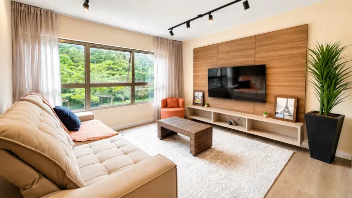 Apartamento na praia brava mobiliado
