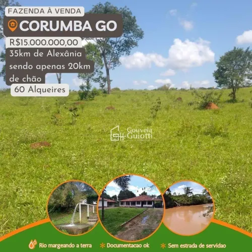 Fazenda em Corumbá de Goiás - GO - 60 Alqueires / Rio Corumbá