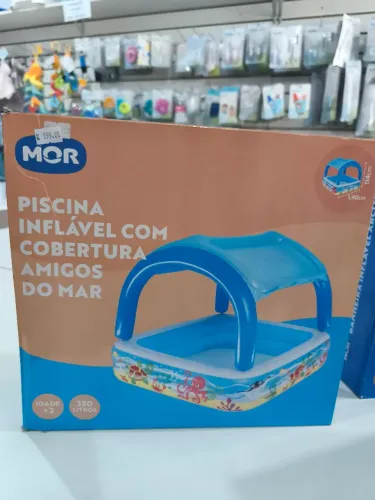 Piscina inflável com cobertura 