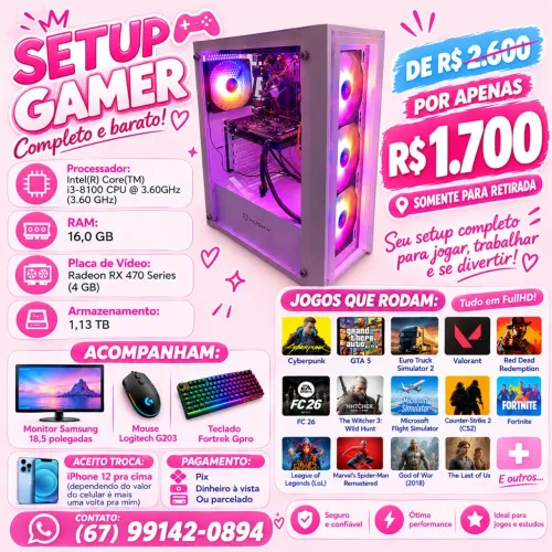 Troco Ou Vendo Pc Gamer Completo