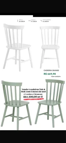 Vendo cadeiras Tok&Stok na garantia!