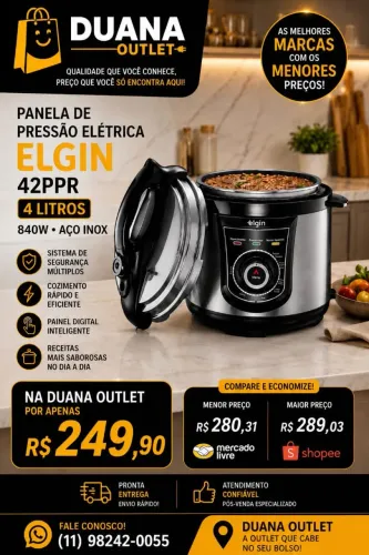 Panela de pressão elétrica Elgin 4 litros