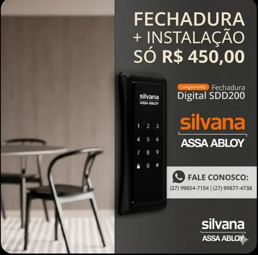 Fechadura digital silvana mais instalação