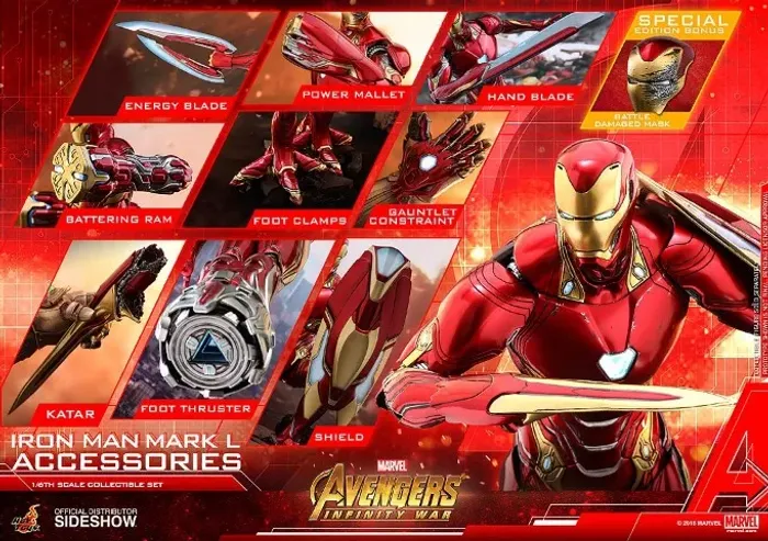 Boneco Acessórios Homem de Ferro Iron Man Mark L Vingadores Guerra Infinita