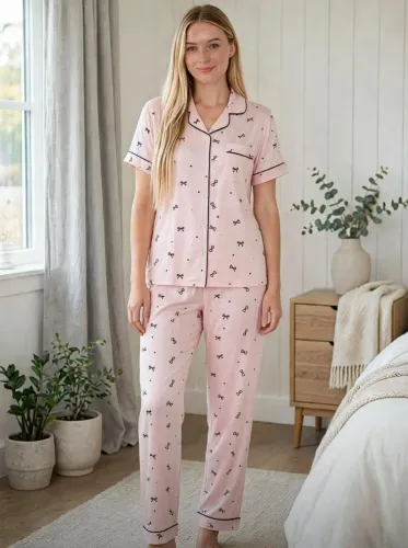 Pijama feminino com calça macio tamanhos P ao GG