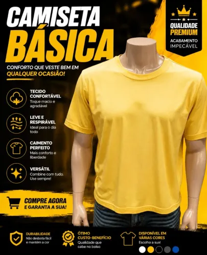 Camiseta básica amarela 
