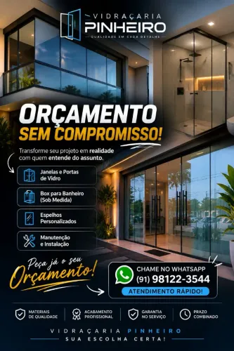 ?Vidraçaria Pinheiro - Box de Banheiro, Espelhos e Vidros em Geral
