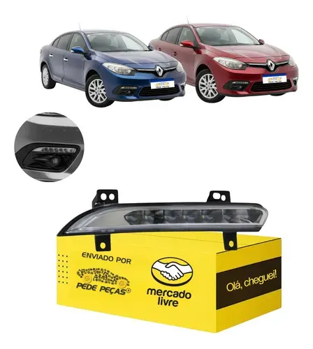 Farol Milha Daylight Renault Fluence 2015 2016 2017 2018 L.d Cristal