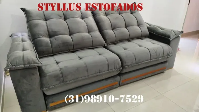 Sofá retrátil com molas ensacadas