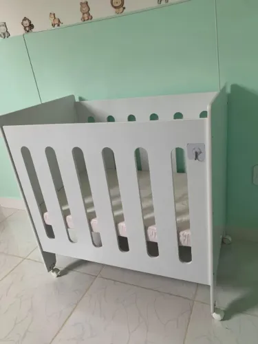 Mini Berço Moisés Júnior Infantil Branco com Colchão