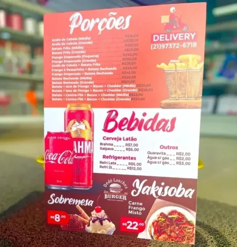 Cardápio personalizado 2  mm. Tamanho 27x42 cm 
