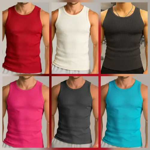 Regata Masculina Canelada Premium - Várias Cores
