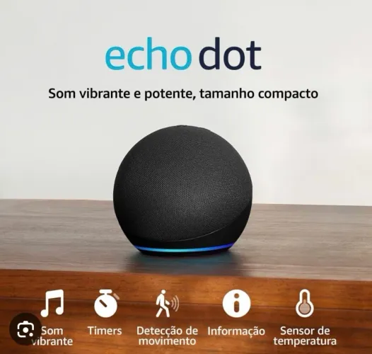 Echo Dot 5ª Geração Alexa - Cor Preta - Seminova 1 Mês e Meio de Uso - Com Nota