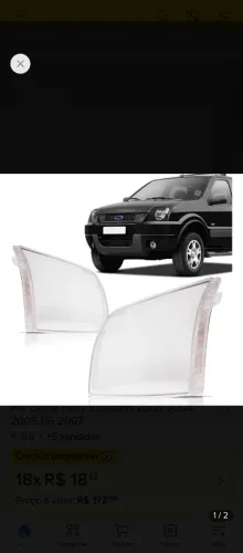 Par lentes farol Ford Ecosport 2003 a 2007