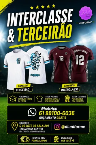 Interclasse e Terceirão - uniformes e camisetas em geral- conjuntos esportivos 