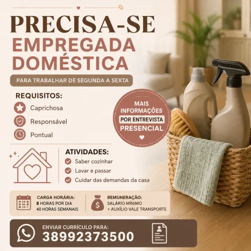 Contrata-se empregada doméstica