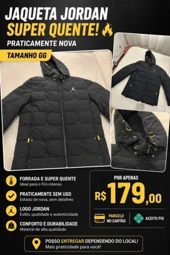 Jaqueta Bobojaco Jordan GG - Super Quente | Praticamente Nova | R$ 179,00