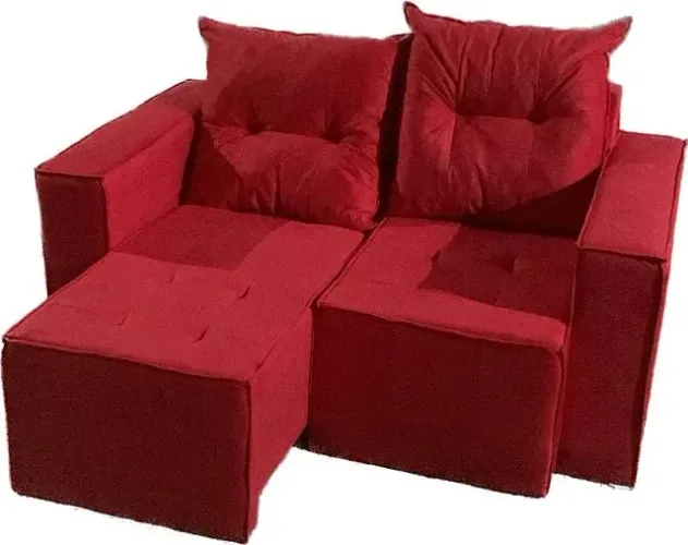 RETRÁTIL 1.50 GUATEMALA VERMELHO LUXO  ENCOSTO ALMOFADAS SOLTA IMAGENS MERAMENTE 