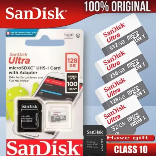 Cartão Original Sandisk Classe 10 de 16GB até 256GB com Garantia