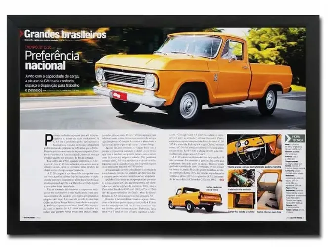 Chevrolet C10, C14 - Quadro decorativo com história original de revista