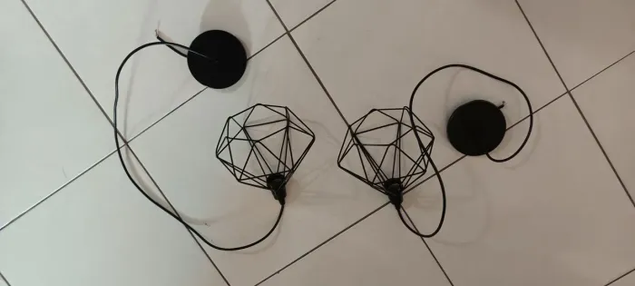 2 Pendentes de Luz lustres Preto estilo Industrial